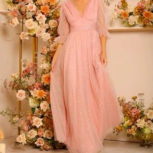 M size/ prom Long dress/ light pink